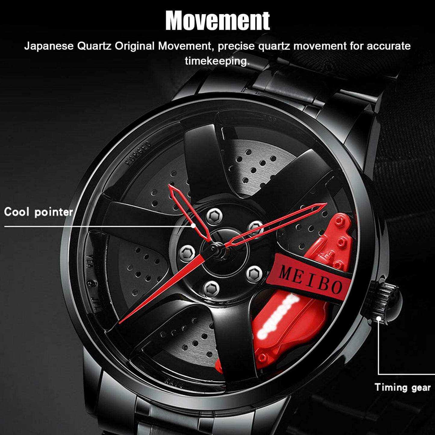 Relojes racing de cuarzo con movimiento Car Wheel Design Sport