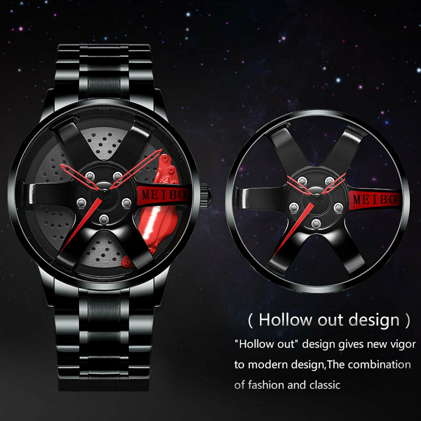 Relojes racing de cuarzo con movimiento Car Wheel Design Sport