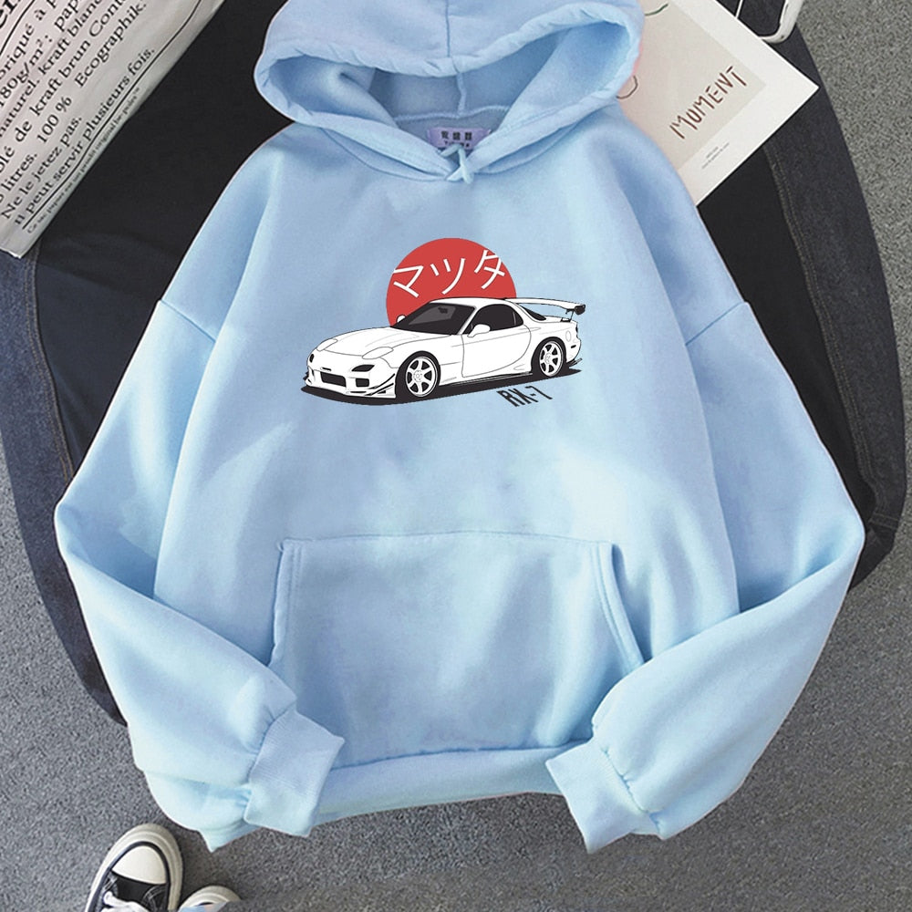 Sudaderas streetwear Mazda RX7 Printed Hoodies Men Women