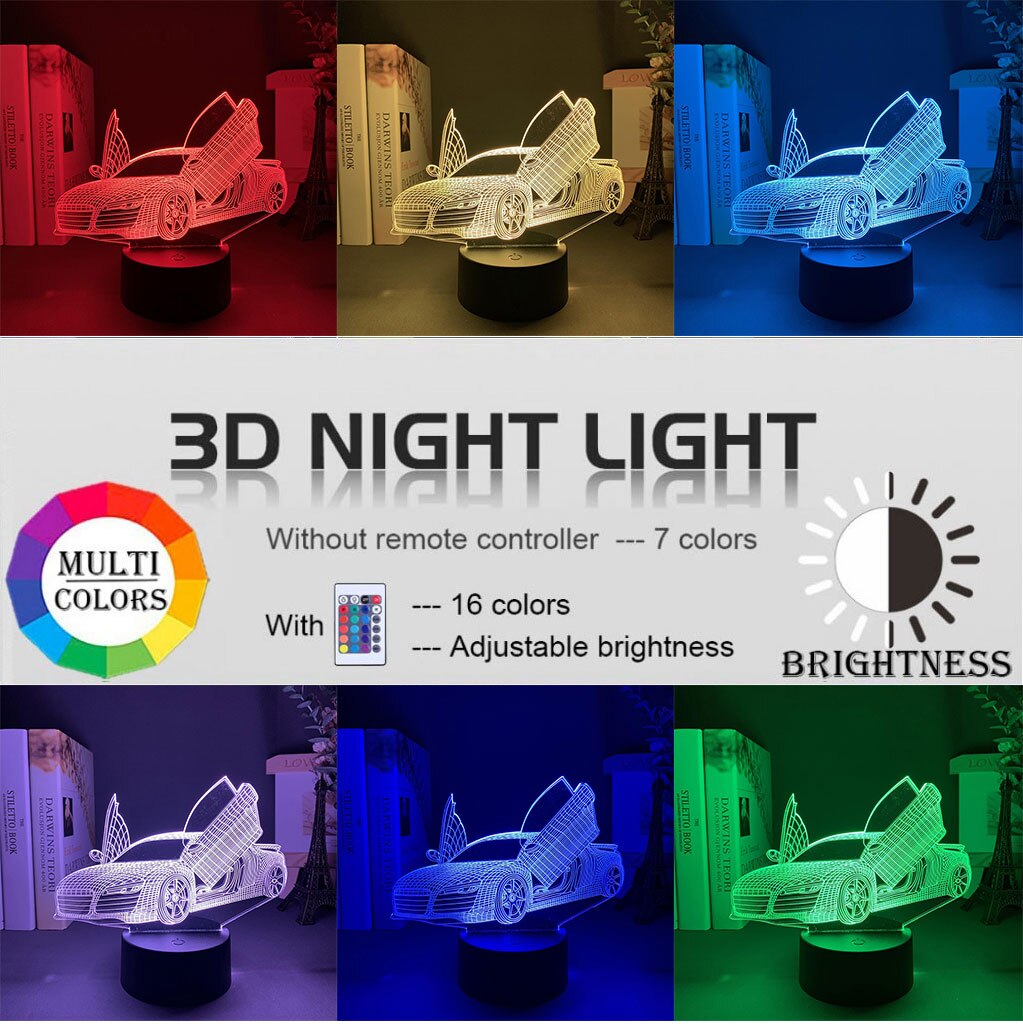 Lampara Audi R8 multicolor Sports Car 3D Illusion Lamp