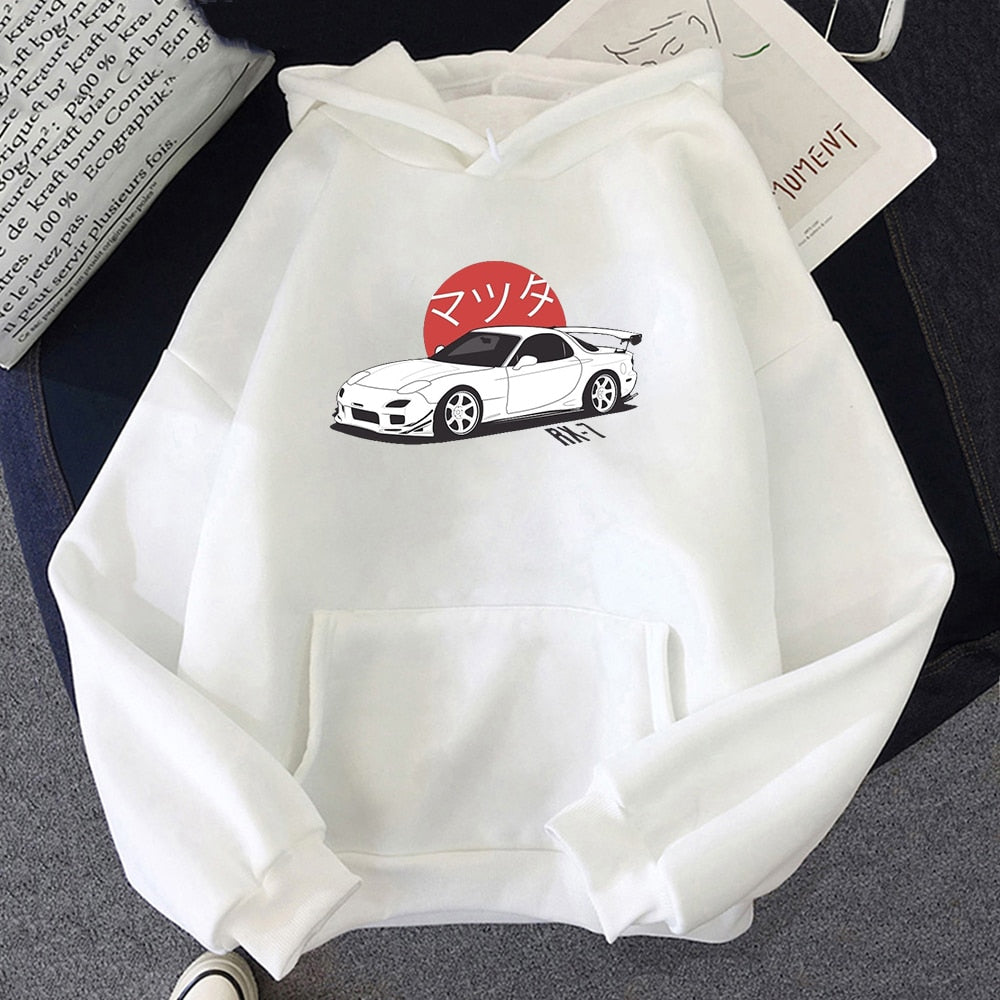 Sudaderas streetwear Mazda RX7 Printed Hoodies Men Women