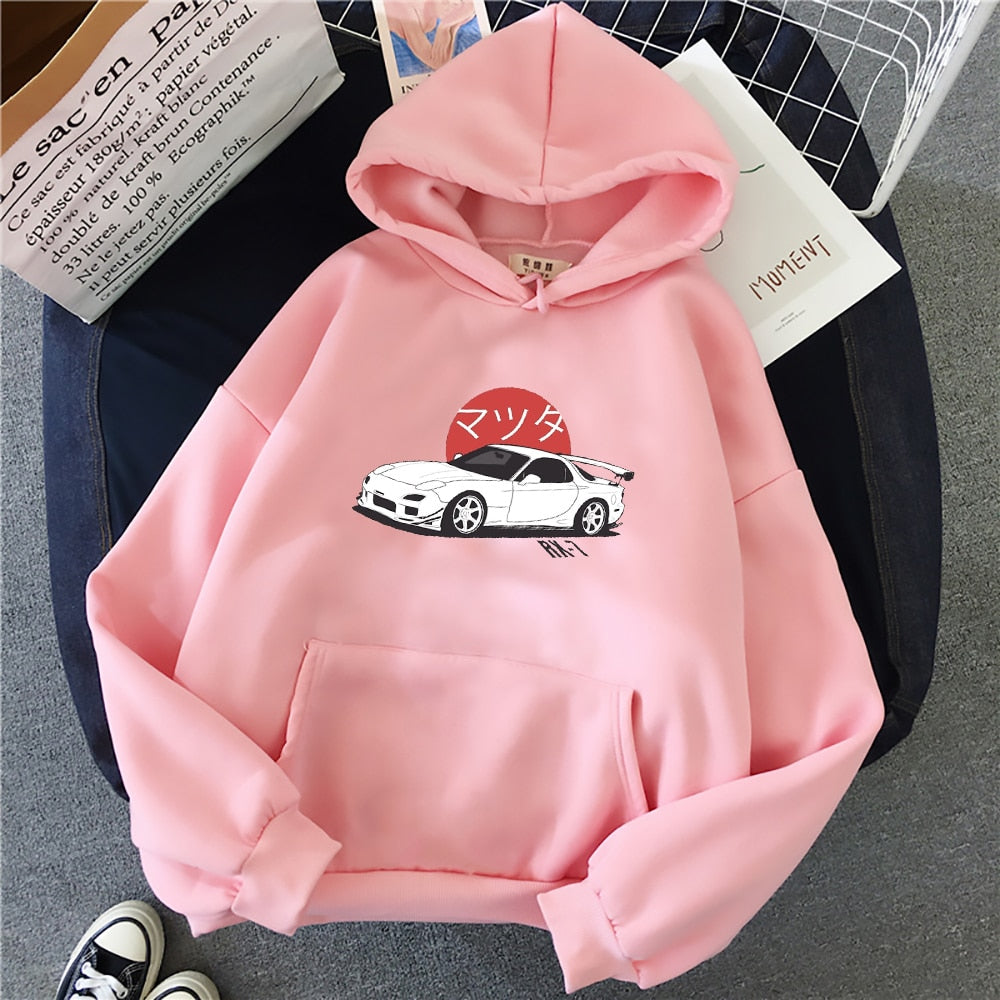 Sudaderas streetwear Mazda RX7 Printed Hoodies Men Women