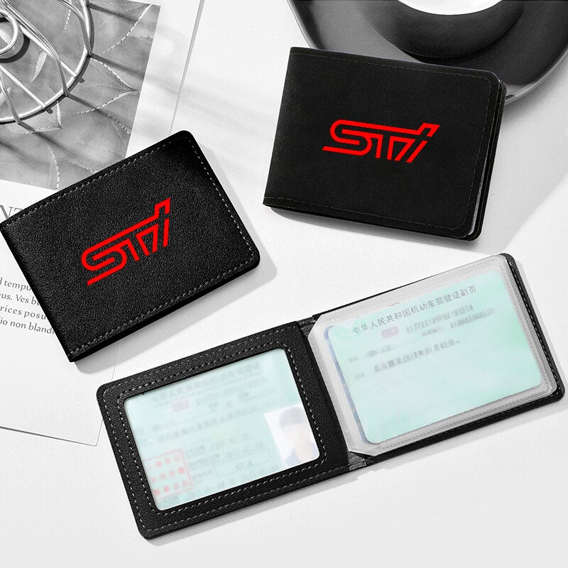 Carteras STI racing Car Documents Card Credit Case For SUBARU STI Impreza WRX