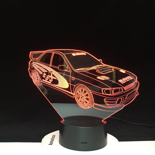 Lampara multicolor Subaru Racing Car 3D Lamp Multi-color