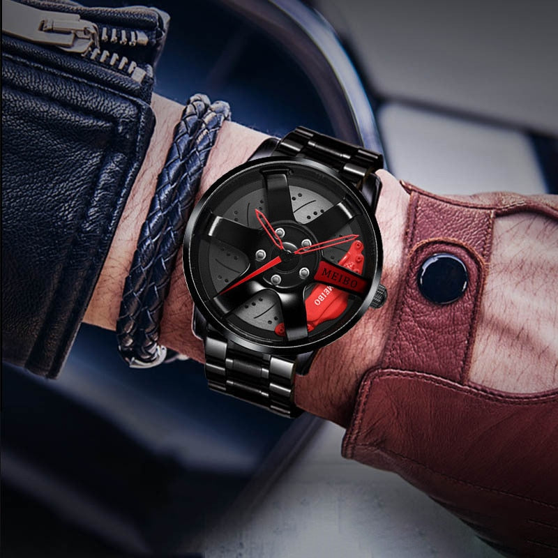 Relojes racing de cuarzo con movimiento Car Wheel Design Sport