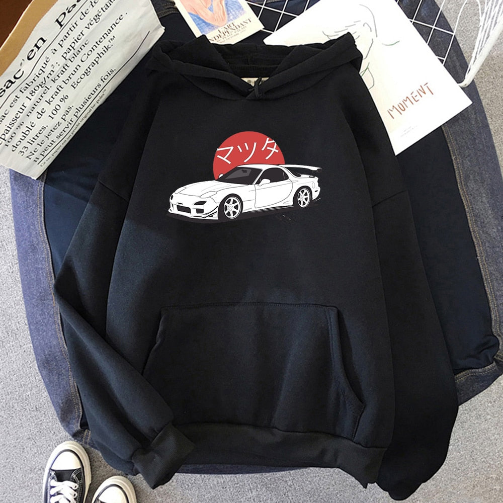 Sudaderas streetwear Mazda RX7 Printed Hoodies Men Women