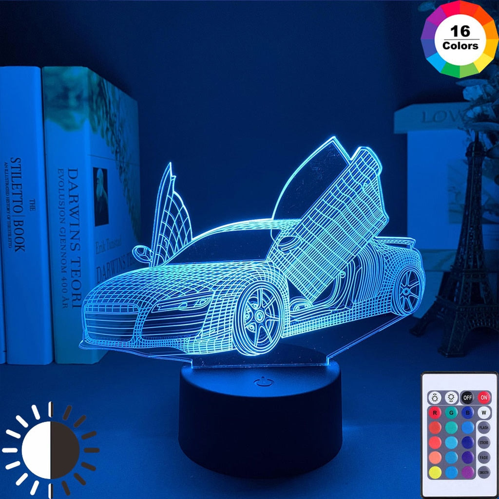 Lampara Audi R8 multicolor Sports Car 3D Illusion Lamp