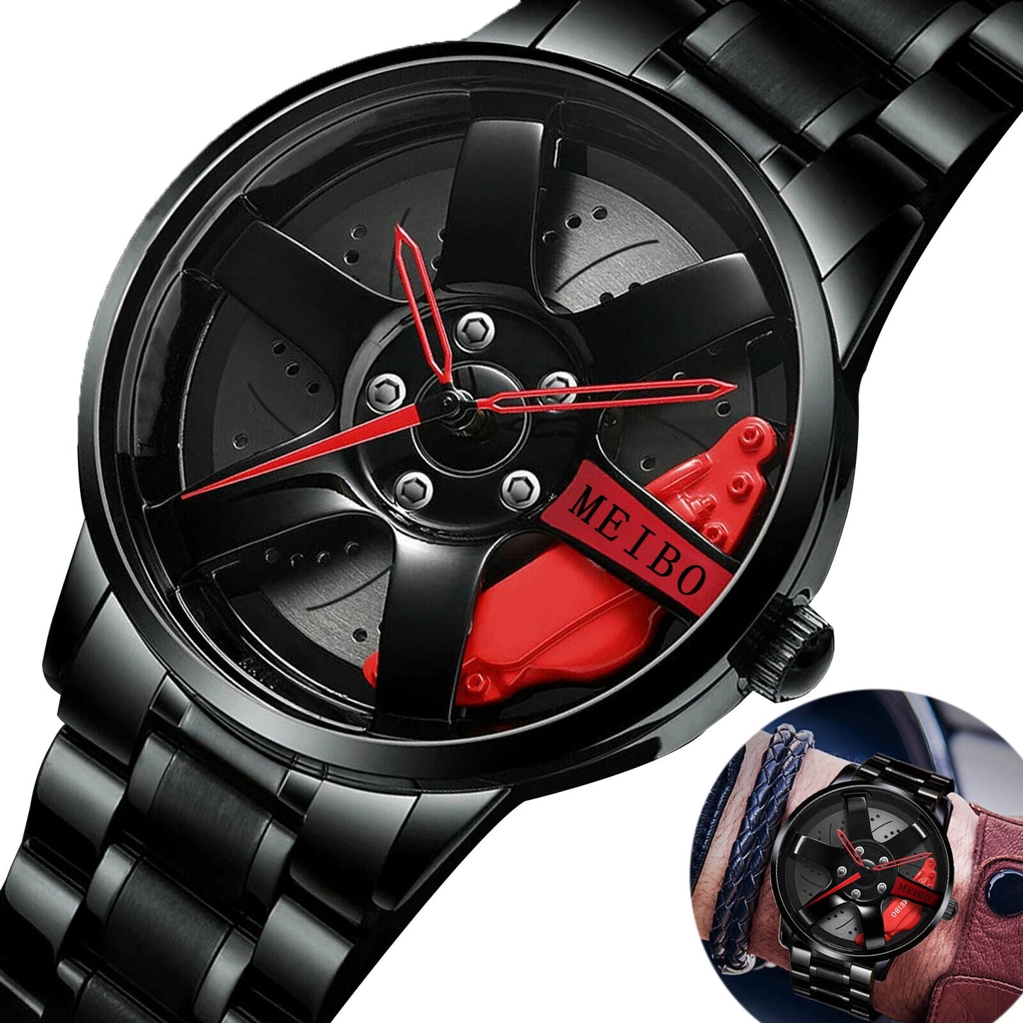 Relojes racing de cuarzo con movimiento Car Wheel Design Sport