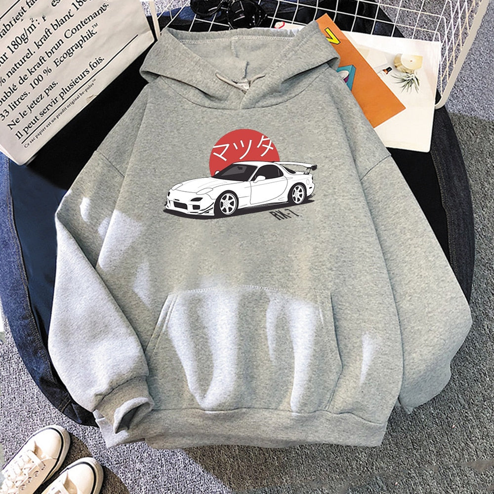 Sudaderas streetwear Mazda RX7 Printed Hoodies Men Women