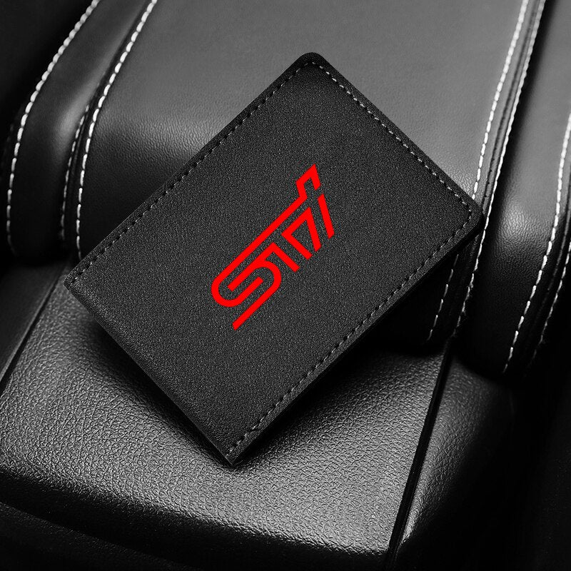 Carteras STI racing Car Documents Card Credit Case For SUBARU STI Impreza WRX