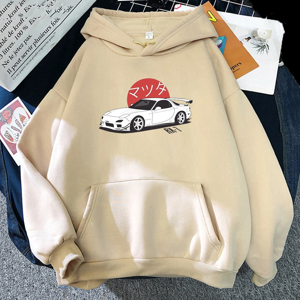 Sudaderas streetwear Mazda RX7 Printed Hoodies Men Women