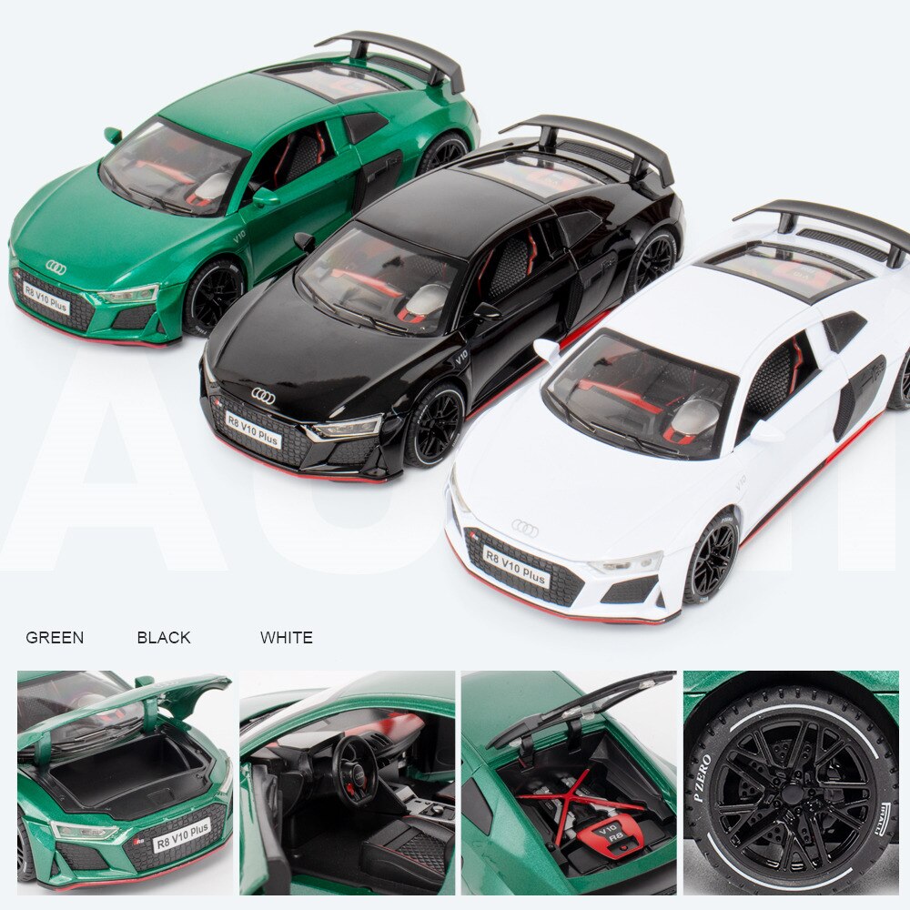 1:24 AUDI R8 V10 Plus Alloy Sports Car Model