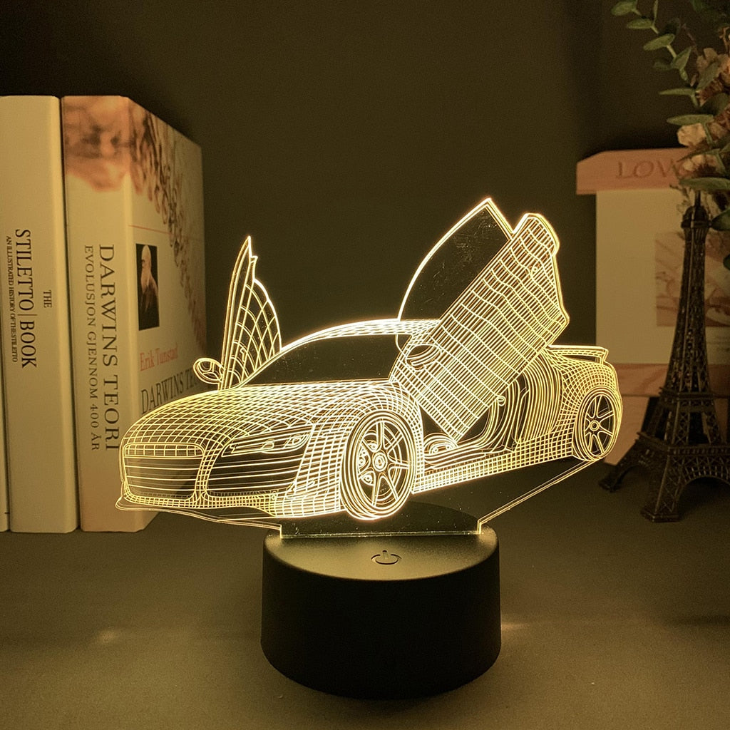 Lampara Audi R8 multicolor Sports Car 3D Illusion Lamp