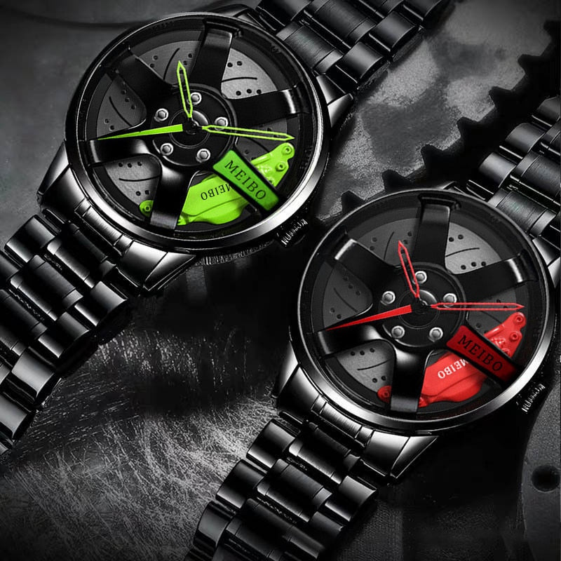 Relojes racing de cuarzo con movimiento Car Wheel Design Sport