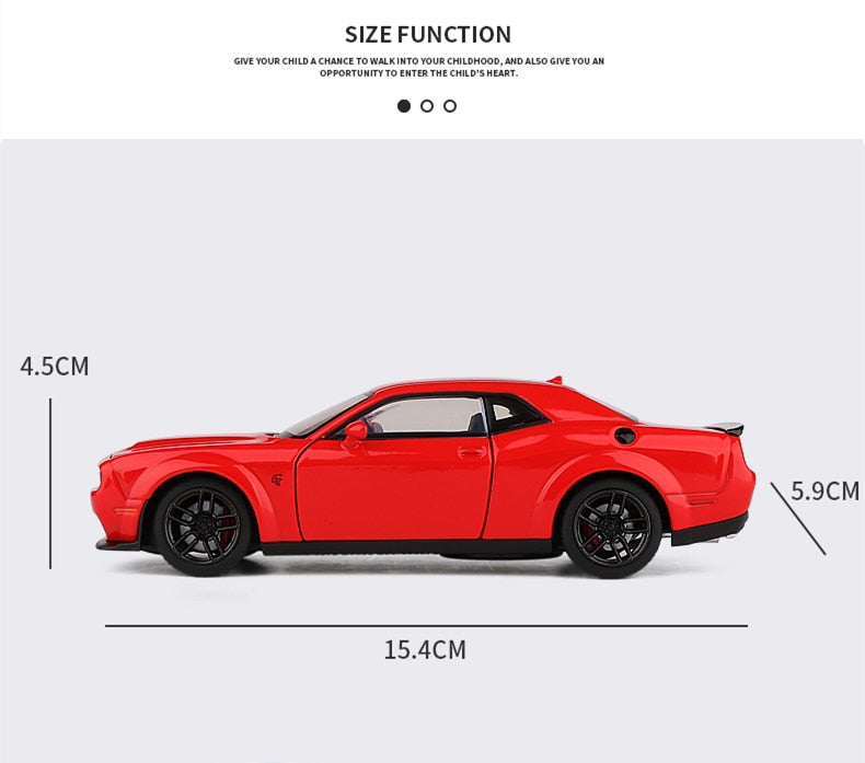 1:32 Dodge Challenger SRT Alloy Sports Car Model